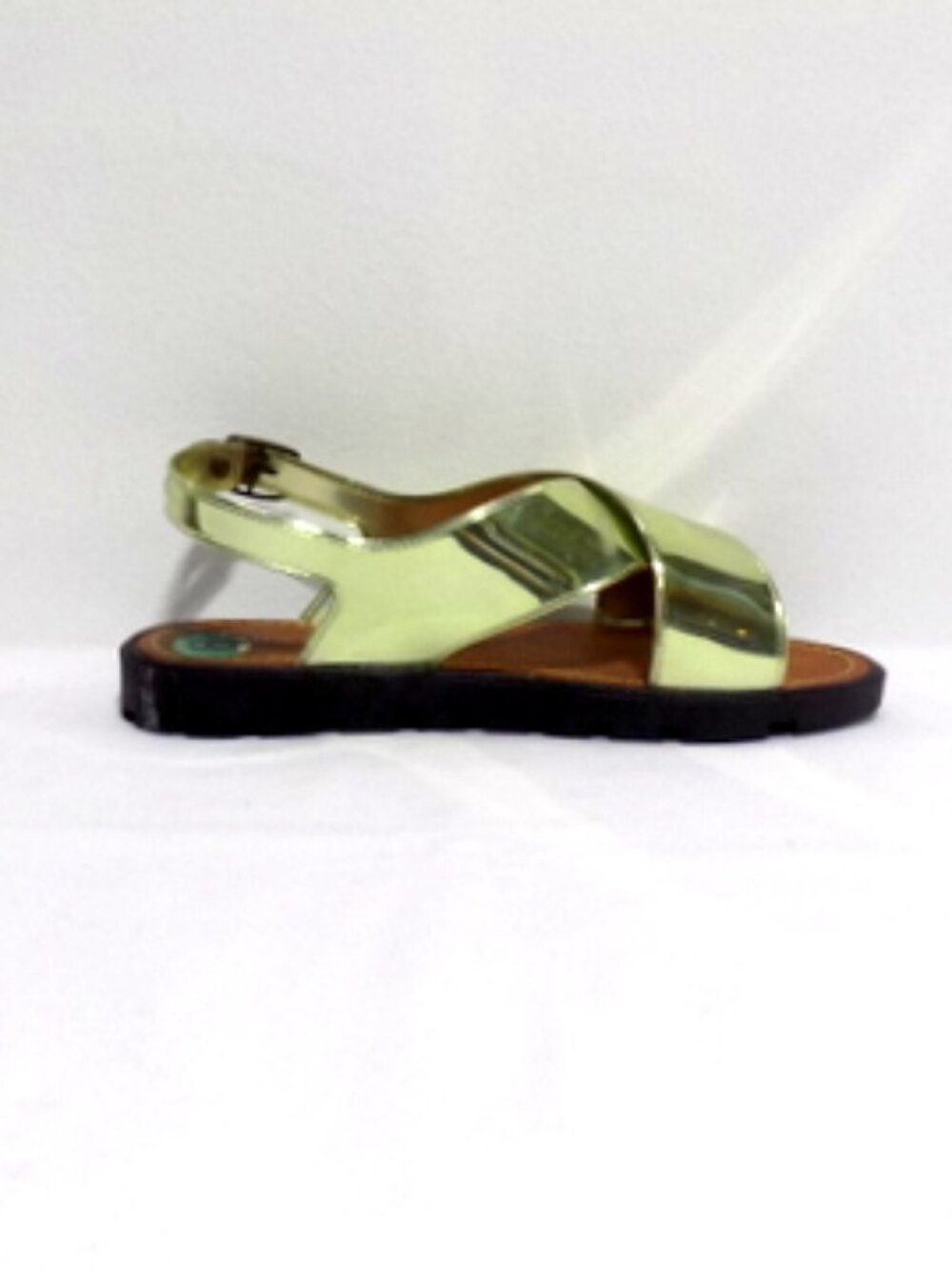 Electric Karma Metallic Gold X-Strap Sling Back Summer Flat Sandals – Size: 8 - Picture 8 of 10